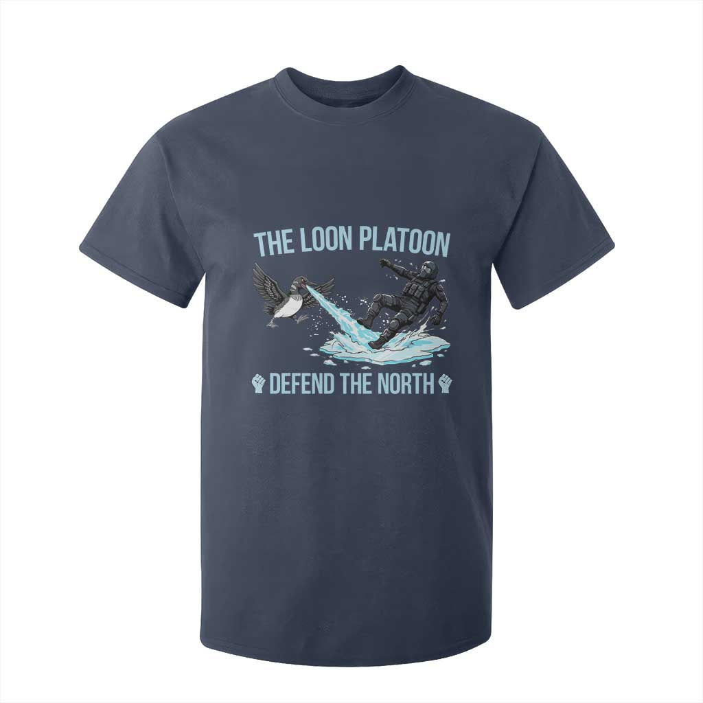 The Loon Platoon Defend The North T Shirt For Kid Minnesota State Bird Rebel TS12 Navy Print Your Wear