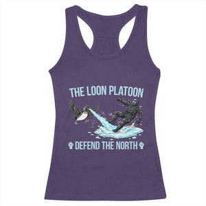 The Loon Platoon Defend The North Racerback Tank Top Minnesota State Bird Rebel TS12 Purple Print Your Wear