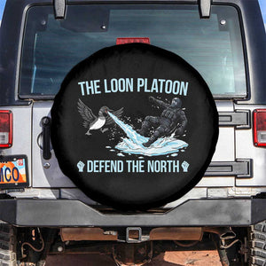The Loon Platoon Defend The North Spare Tire Cover Minnesota State Bird Rebel TS12 No hole Black Print Your Wear