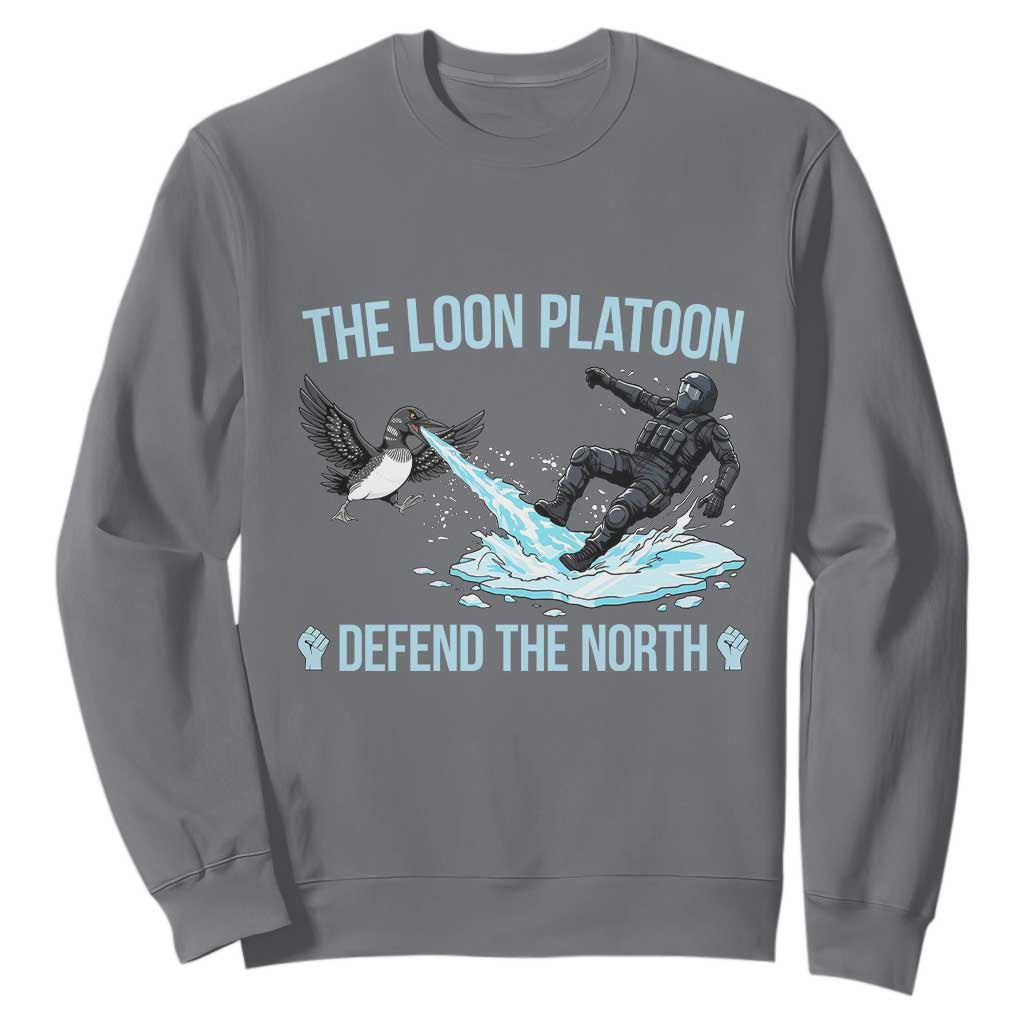 The Loon Platoon Defend The North Sweatshirt Minnesota State Bird Rebel TS12 Charcoal Print Your Wear