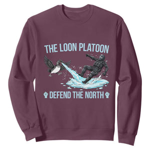 The Loon Platoon Defend The North Sweatshirt Minnesota State Bird Rebel TS12 Maroon Print Your Wear