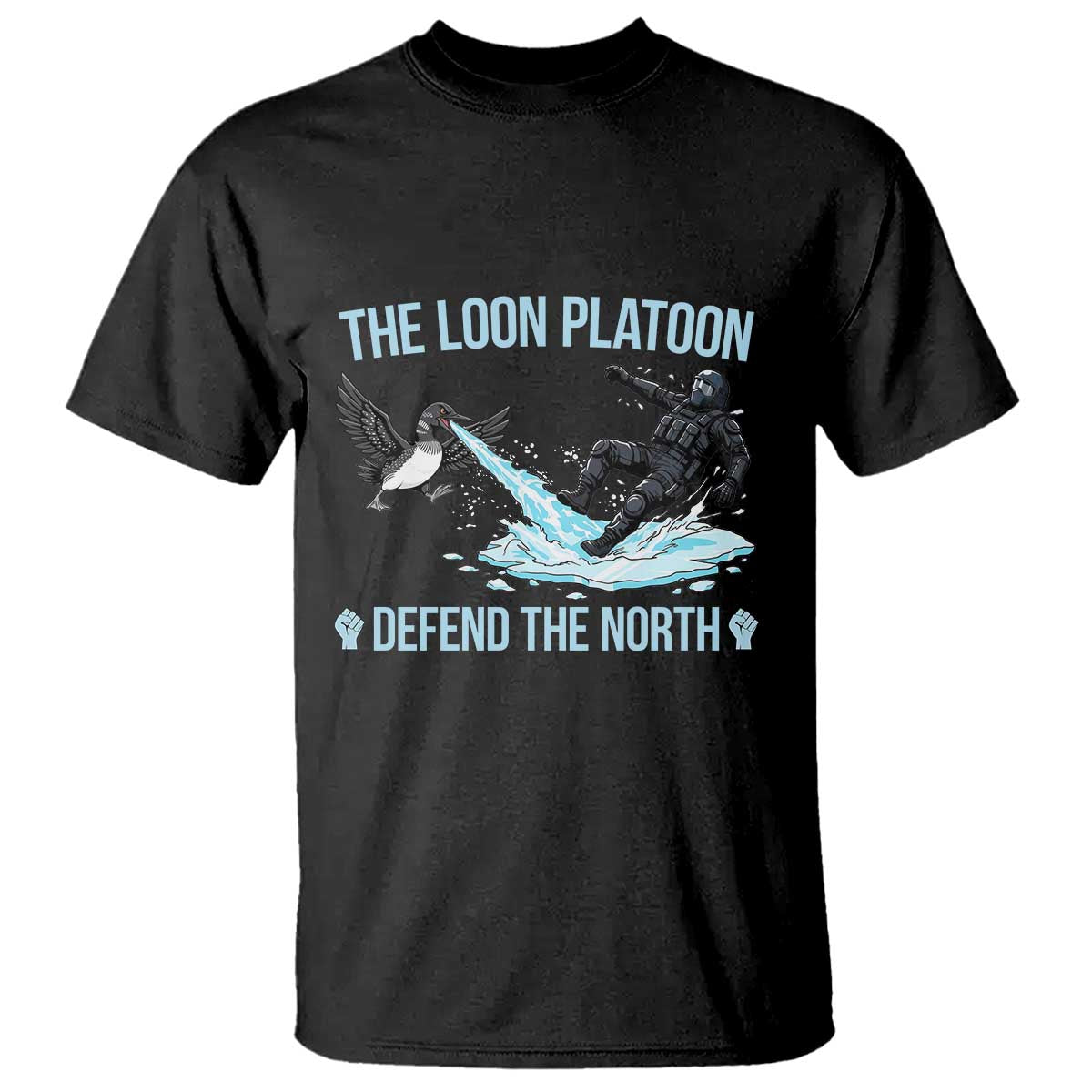 The Loon Platoon Defend The North T Shirt Minnesota State Bird Rebel TS12 Black Print Your Wear