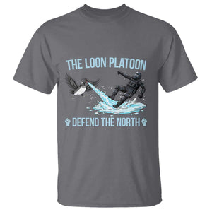 The Loon Platoon Defend The North T Shirt Minnesota State Bird Rebel TS12 Charcoal Print Your Wear