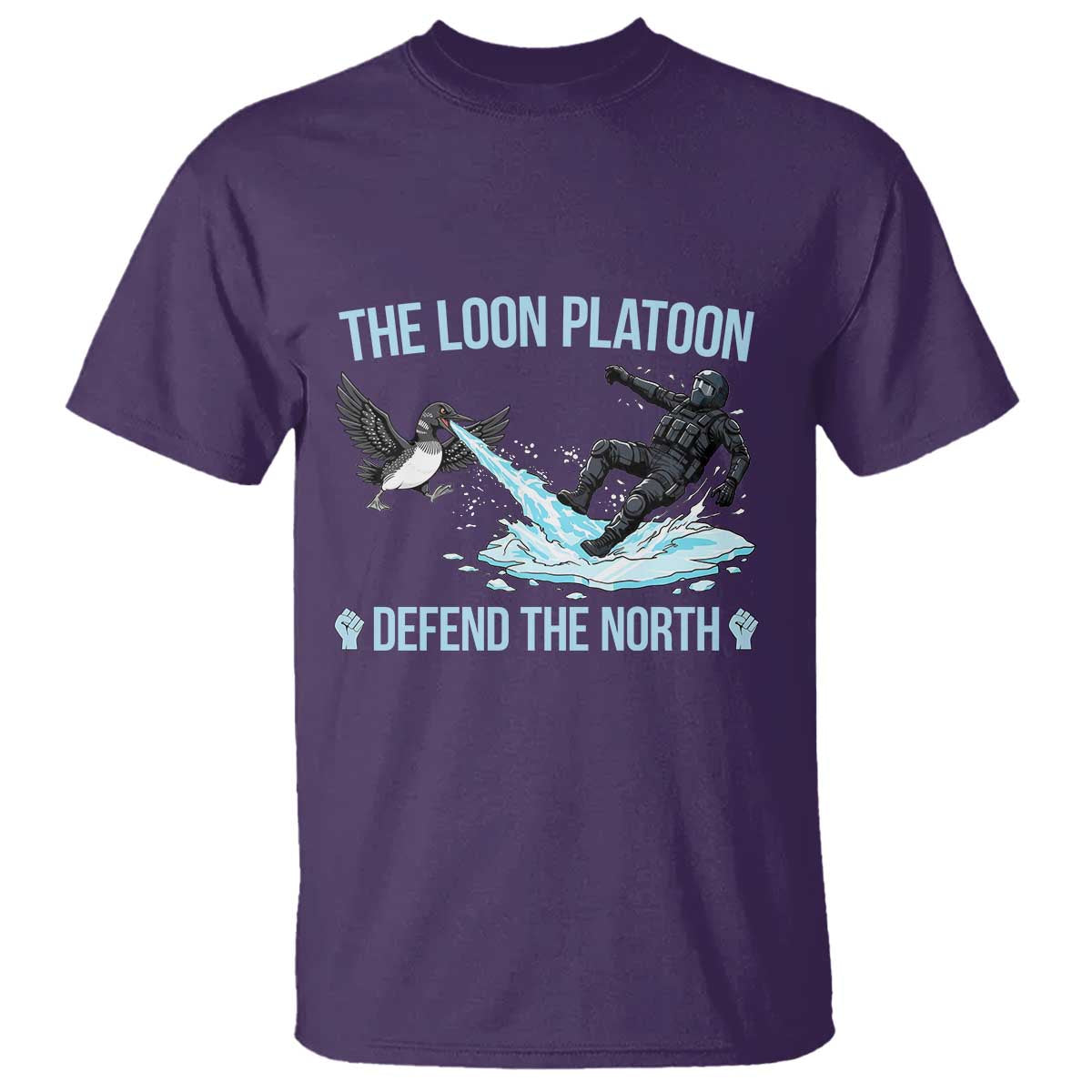 The Loon Platoon Defend The North T Shirt Minnesota State Bird Rebel TS12 Purple Print Your Wear