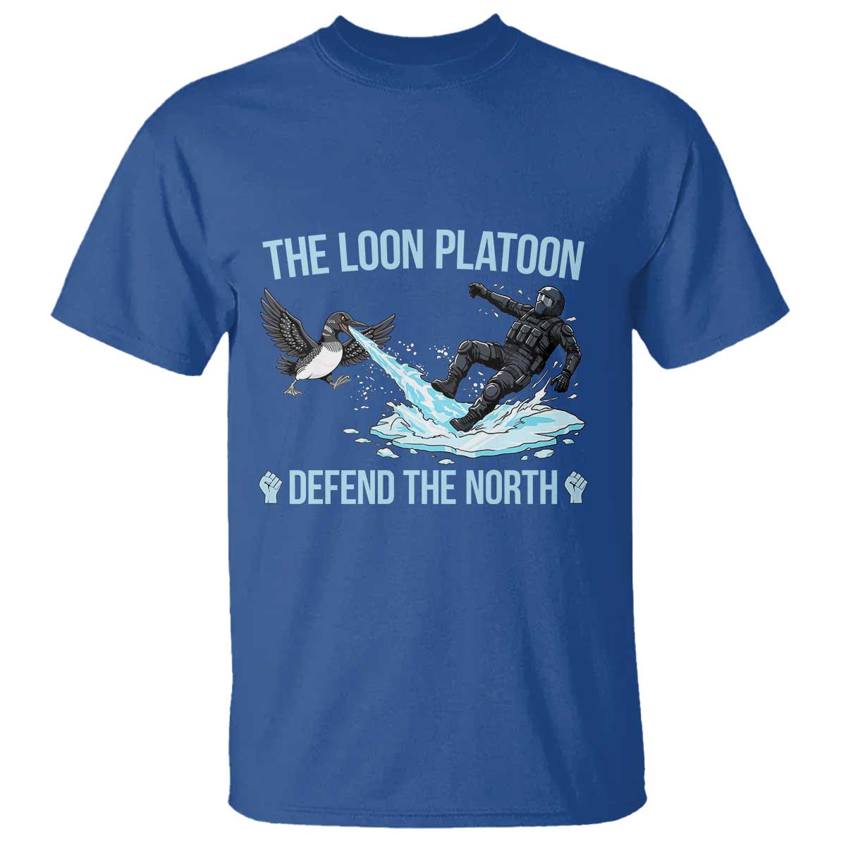 The Loon Platoon Defend The North T Shirt Minnesota State Bird Rebel TS12 Royal Blue Print Your Wear