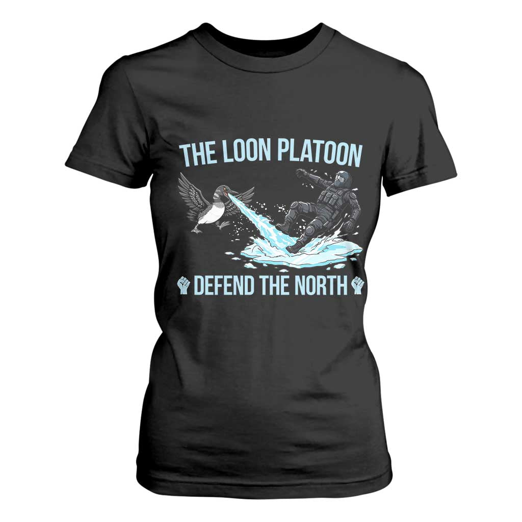 The Loon Platoon Defend The North T Shirt For Women Minnesota State Bird Rebel TS12 Black Print Your Wear