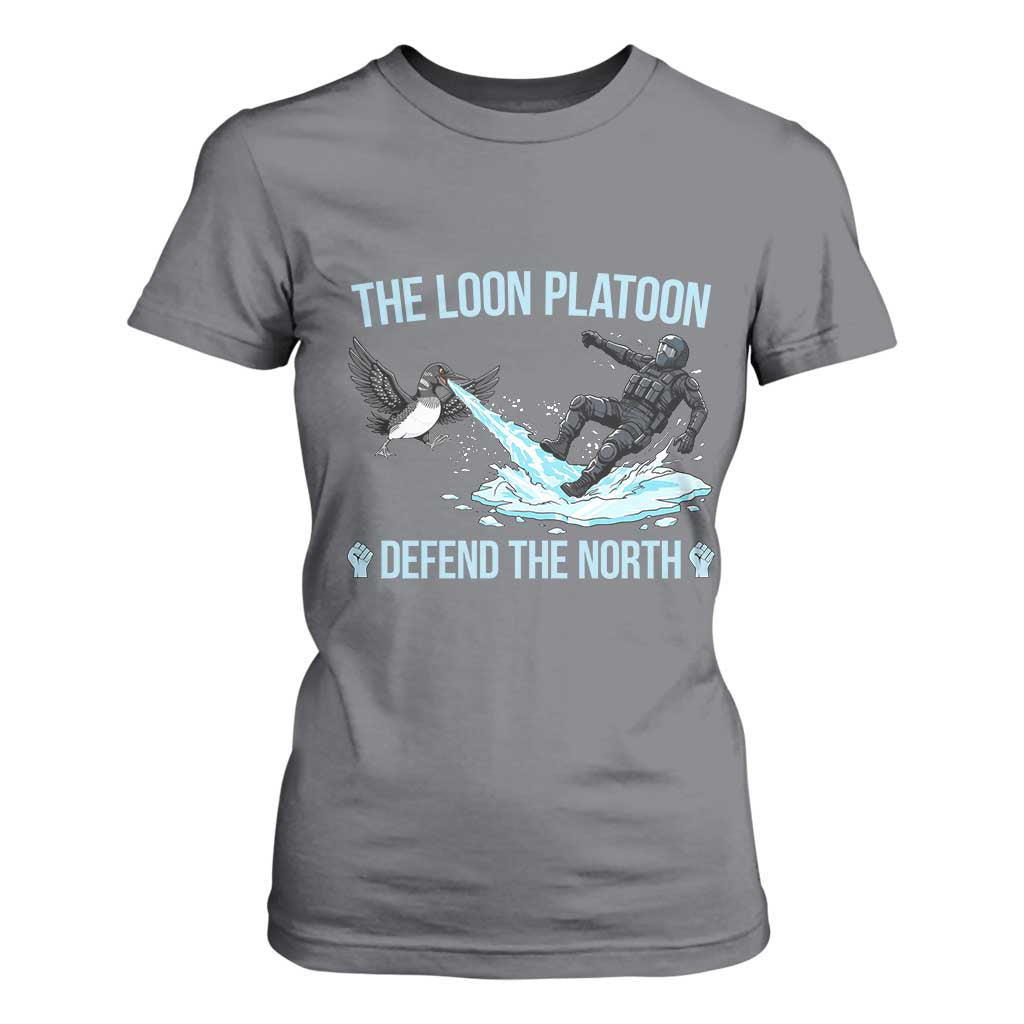 The Loon Platoon Defend The North T Shirt For Women Minnesota State Bird Rebel TS12 Charcoal Print Your Wear