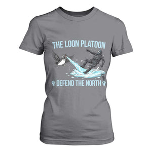 The Loon Platoon Defend The North T Shirt For Women Minnesota State Bird Rebel TS12 Charcoal Print Your Wear