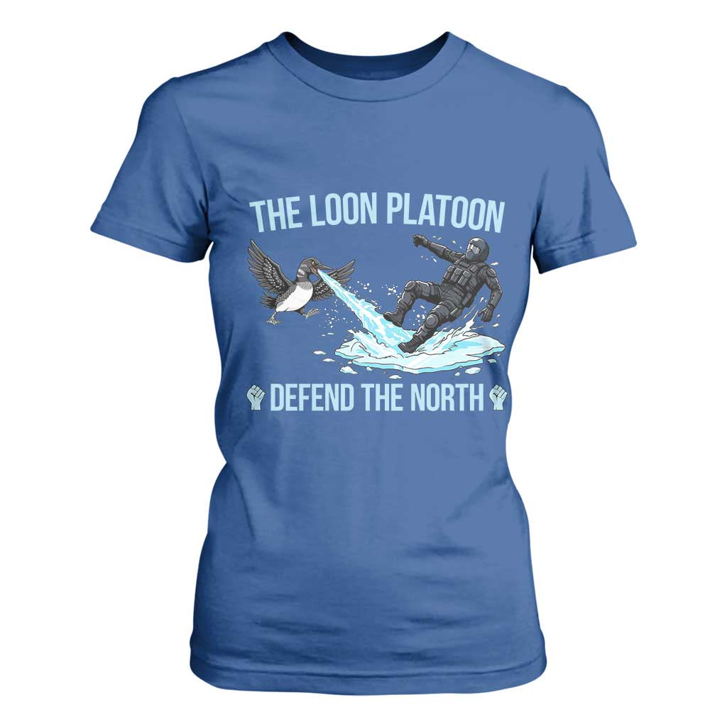 The Loon Platoon Defend The North T Shirt For Women Minnesota State Bird Rebel TS12 Royal Blue Print Your Wear