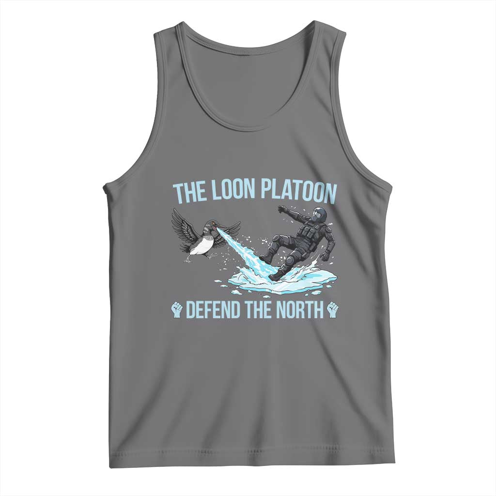 The Loon Platoon Defend The North Tank Top Minnesota State Bird Rebel TS12 Black Heather Print Your Wear