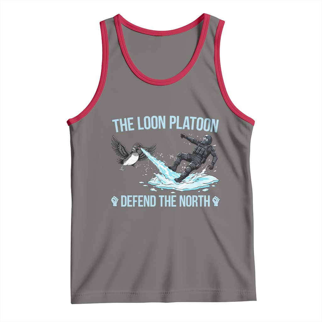 The Loon Platoon Defend The North Tank Top Minnesota State Bird Rebel TS12 Deep Heather Red Print Your Wear