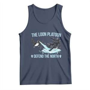 The Loon Platoon Defend The North Tank Top Minnesota State Bird Rebel TS12 Navy Print Your Wear