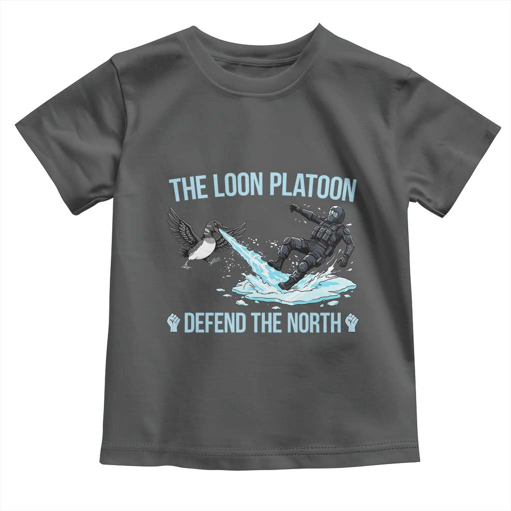 The Loon Platoon Defend The North Toddler T Shirt Minnesota State Bird Rebel TS12 Dark Heather Print Your Wear