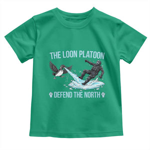 The Loon Platoon Defend The North Toddler T Shirt Minnesota State Bird Rebel TS12 Irish Green Print Your Wear