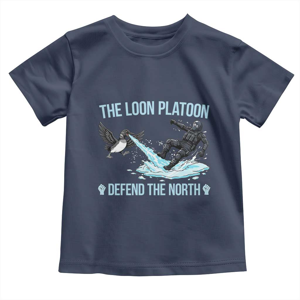 The Loon Platoon Defend The North Toddler T Shirt Minnesota State Bird Rebel TS12 Navy Print Your Wear