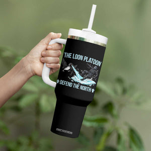 The Loon Platoon Defend The North Tumbler With Handle Minnesota State Bird Rebel TS12 Print Your Wear