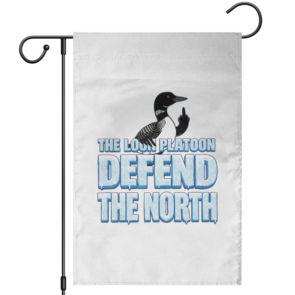 The Loon Platoon Defend The North Garden Flag MN State Bird Loon Resistance TS12 White Print Your Wear