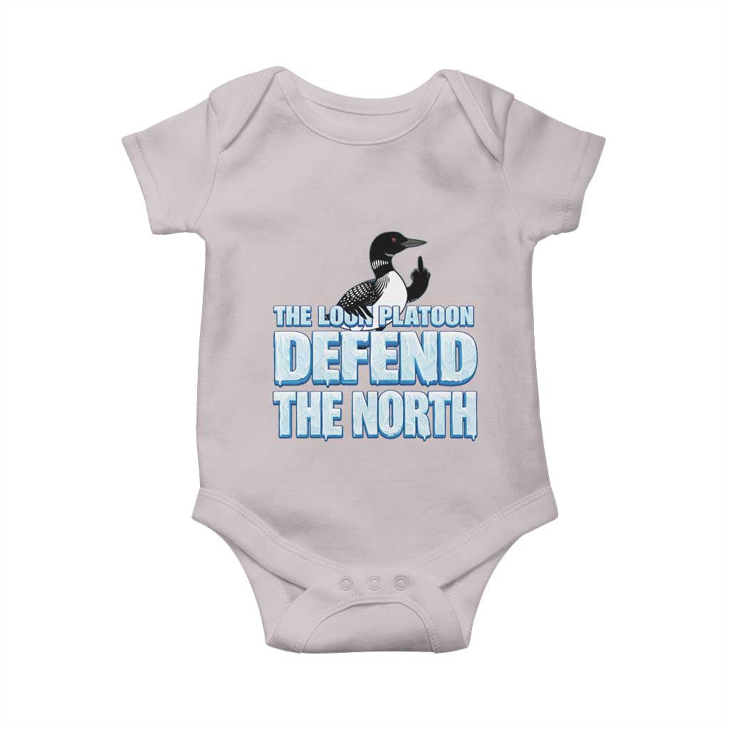 The Loon Platoon Defend The North Baby Onesie MN State Bird Loon Resistance TS12 Ice Gray Print Your Wear