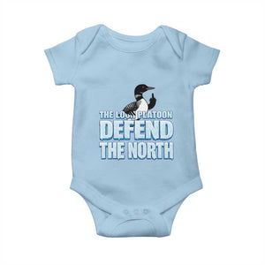 The Loon Platoon Defend The North Baby Onesie MN State Bird Loon Resistance TS12 Light Blue Print Your Wear