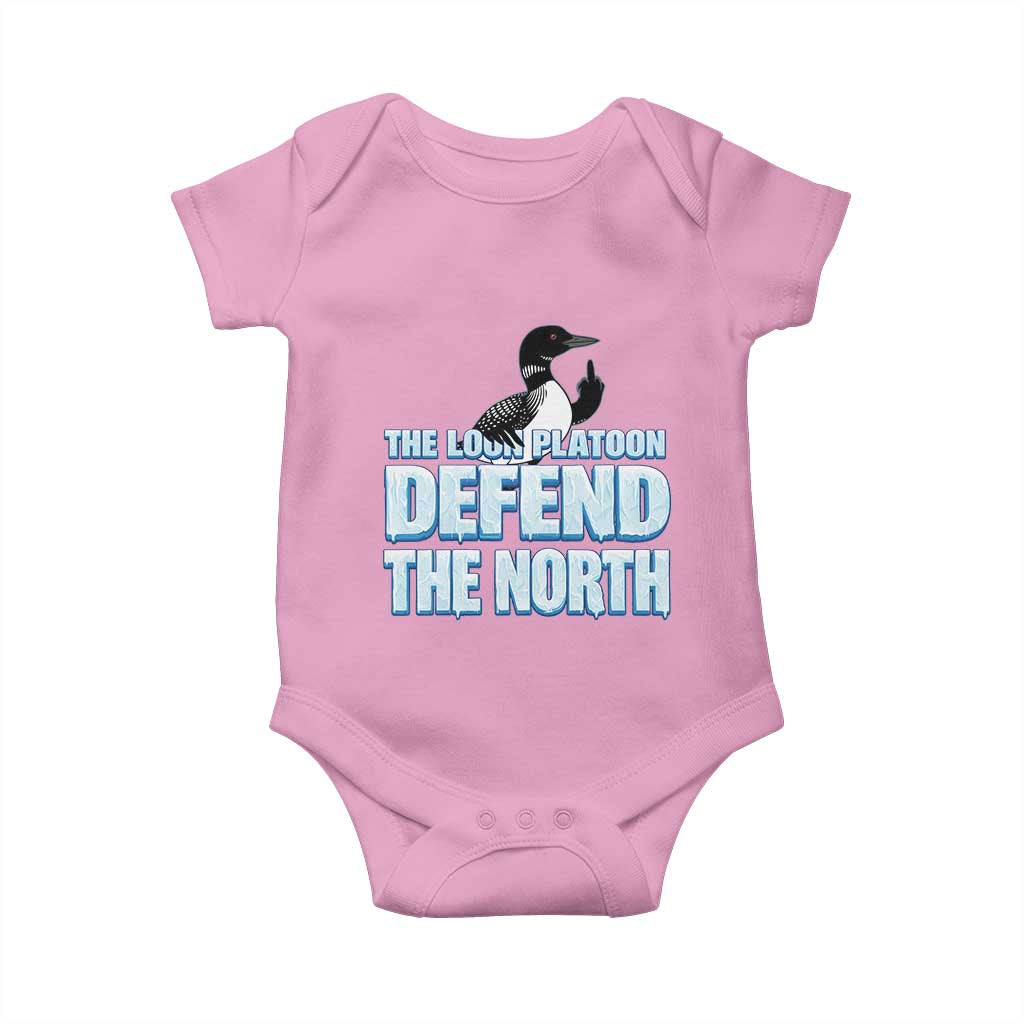 The Loon Platoon Defend The North Baby Onesie MN State Bird Loon Resistance TS12 Light Pink Print Your Wear