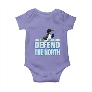 The Loon Platoon Defend The North Baby Onesie MN State Bird Loon Resistance TS12 Violet Print Your Wear