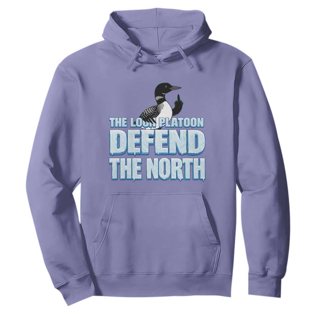 The Loon Platoon Defend The North Hoodie MN State Bird Loon Resistance TS12 Violet Print Your Wear