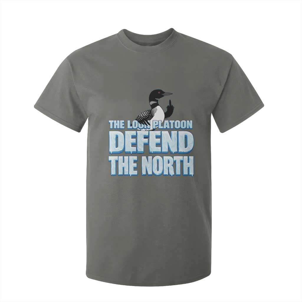 The Loon Platoon Defend The North T Shirt For Kid MN State Bird Loon Resistance TS12 Military Green Print Your Wear