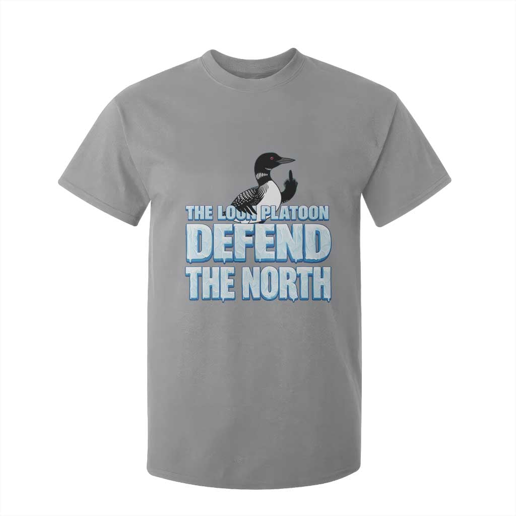 The Loon Platoon Defend The North T Shirt For Kid MN State Bird Loon Resistance TS12 Sport Gray Print Your Wear