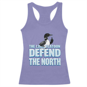 The Loon Platoon Defend The North Racerback Tank Top MN State Bird Loon Resistance TS12 Violet Print Your Wear