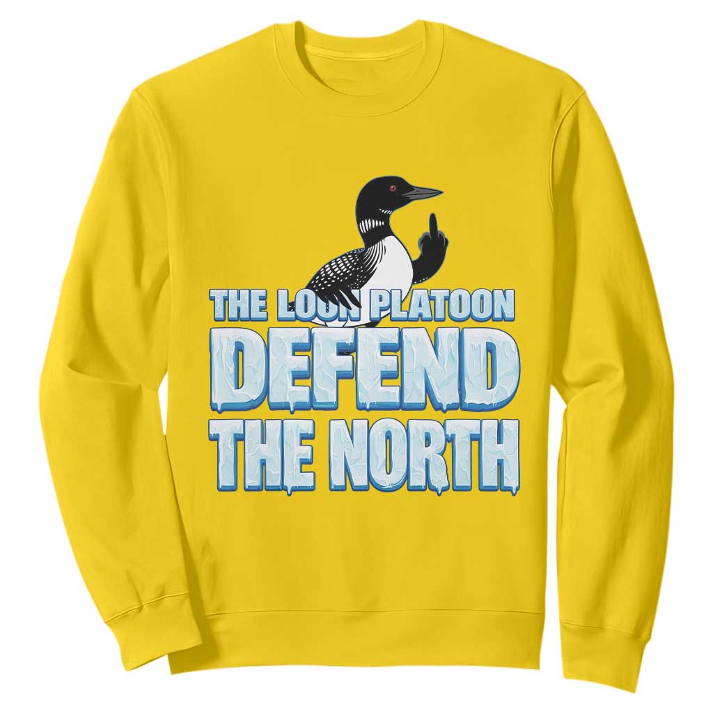 The Loon Platoon Defend The North Sweatshirt MN State Bird Loon Resistance TS12 Daisy Print Your Wear
