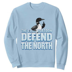 The Loon Platoon Defend The North Sweatshirt MN State Bird Loon Resistance TS12 Light Blue Print Your Wear