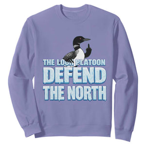 The Loon Platoon Defend The North Sweatshirt MN State Bird Loon Resistance TS12 Violet Print Your Wear
