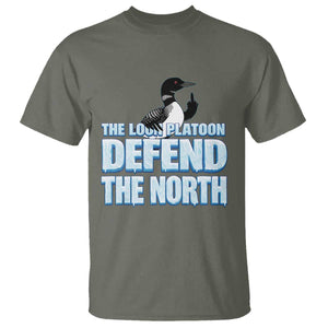The Loon Platoon Defend The North T Shirt MN State Bird Loon Resistance TS12 Military Green Print Your Wear