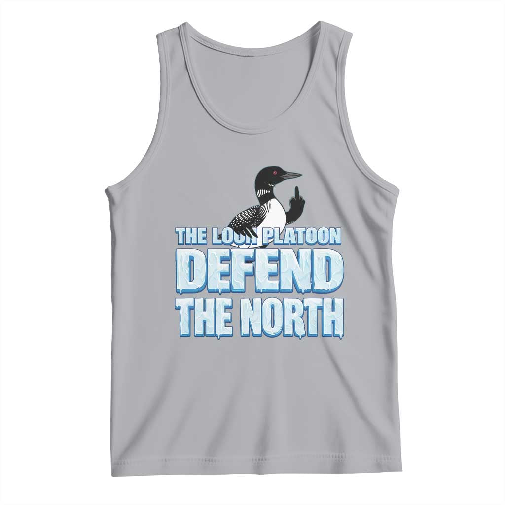 The Loon Platoon Defend The North Tank Top MN State Bird Loon Resistance TS12 Athletic Heather Print Your Wear