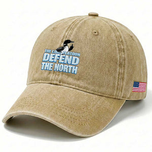 The Loon Platoon Defend The North Washed Cotton Baseball Cap MN State Bird Loon Resistance TS12 Print Your Wear