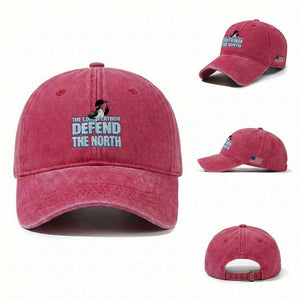 The Loon Platoon Defend The North Washed Cotton Baseball Cap MN State Bird Loon Resistance TS12 Washed Cap Universal Fit Red Print Your Wear