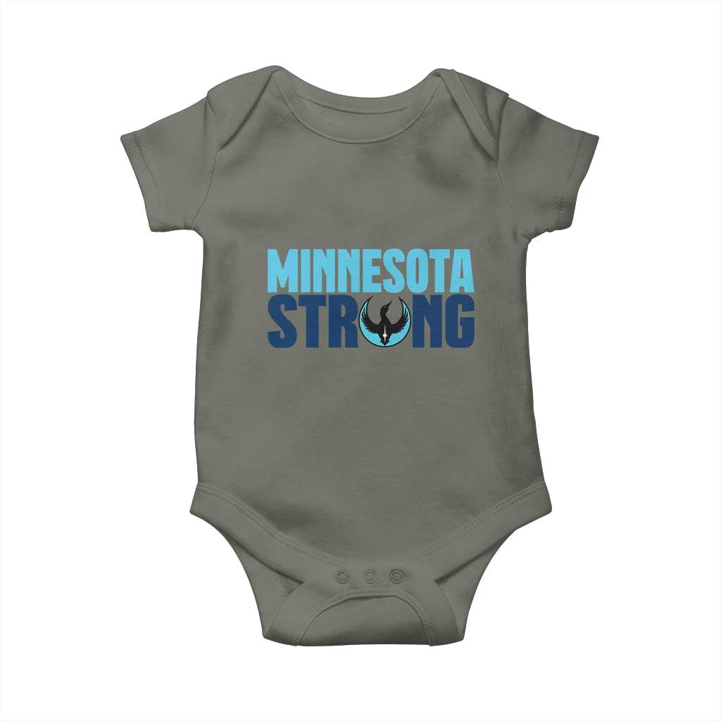 MN State Bird Loon Baby Onesie Minnesota Strong Pride TS12 Military Green Print Your Wear