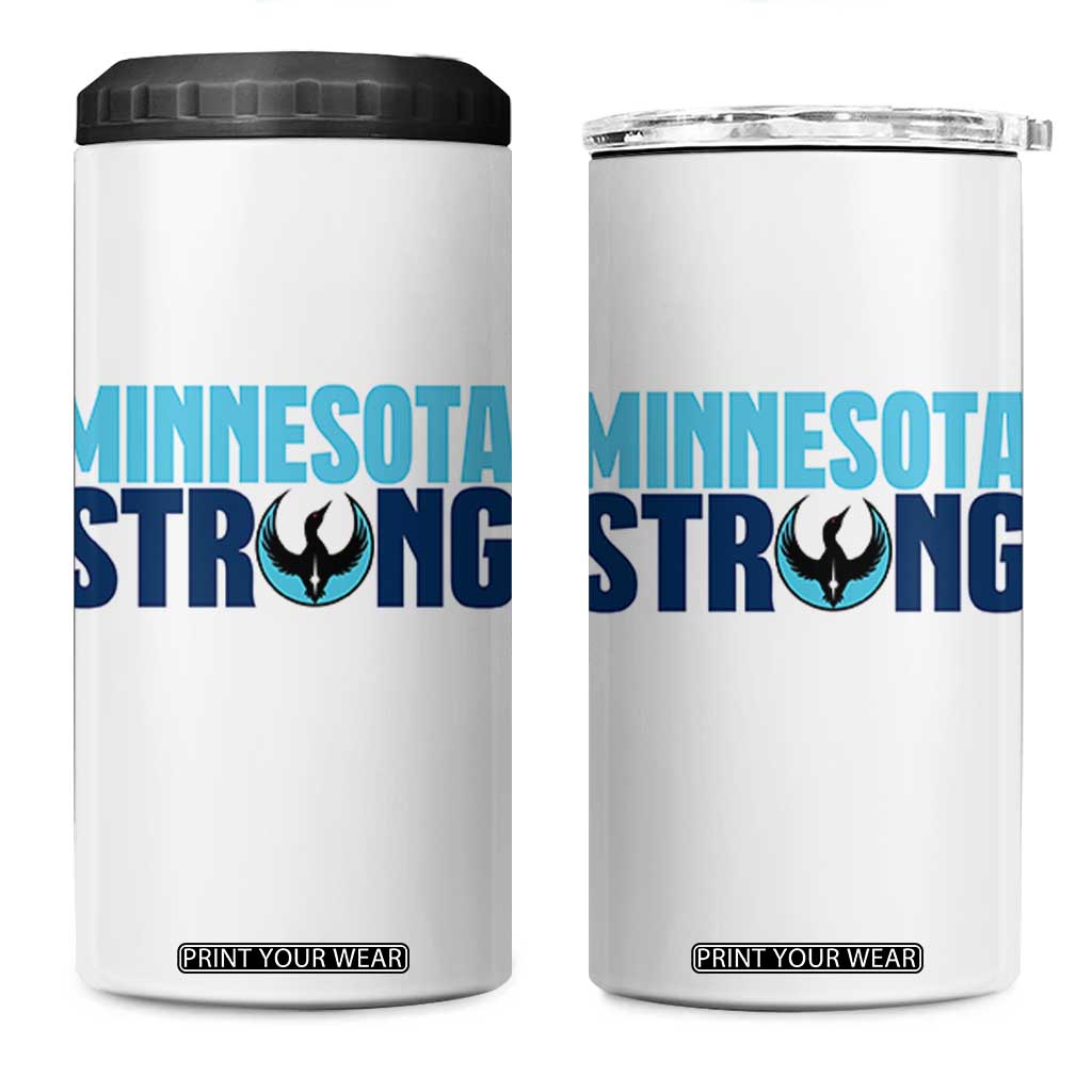 MN State Bird Loon 4 in 1 Can Cooler Tumbler Minnesota Strong Pride TS12 One Size: 16 oz White Print Your Wear