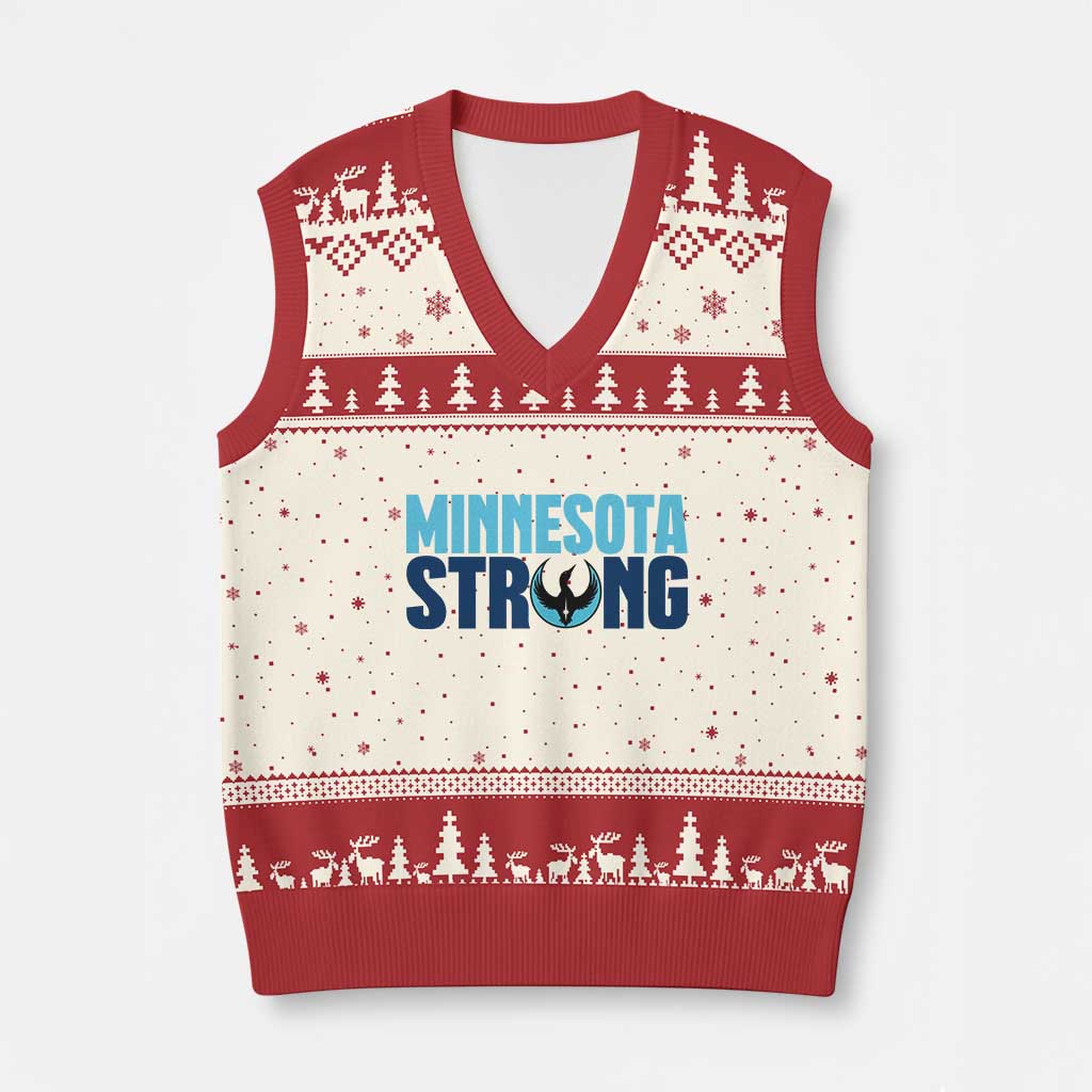 MN State Bird Loon V-Neck Knit Sweater Vest Minnesota Strong Pride TS12 Beige Red Print Your Wear