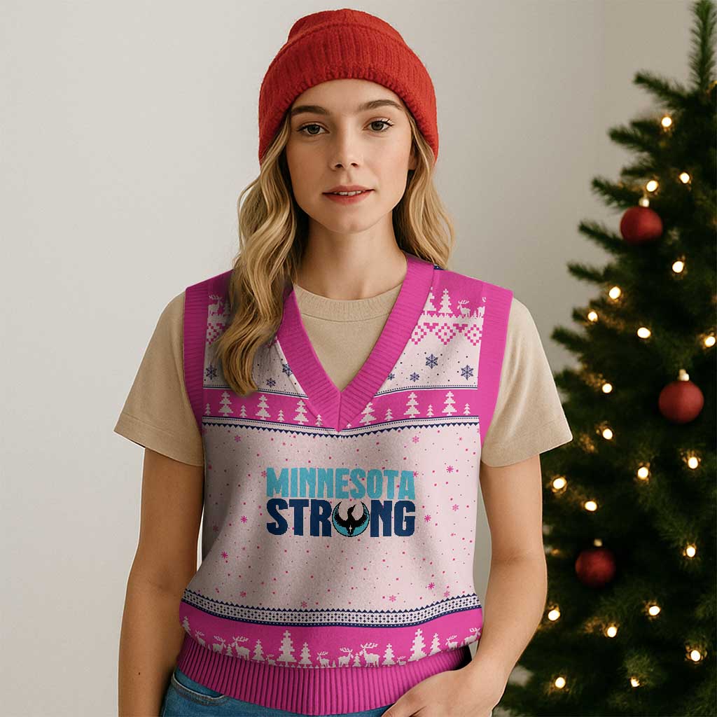 MN State Bird Loon V-Neck Knit Sweater Vest Minnesota Strong Pride TS12 Hot Pink Print Your Wear