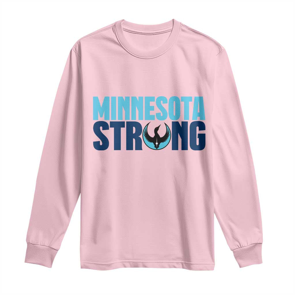 MN State Bird Loon Long Sleeve Shirt Minnesota Strong Pride TS12 Light Pink Print Your Wear