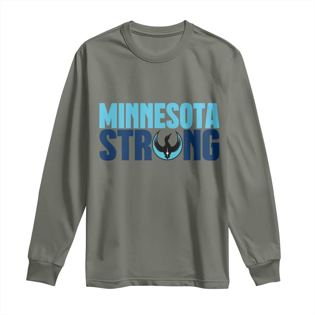 MN State Bird Loon Long Sleeve Shirt Minnesota Strong Pride TS12 Military Green Print Your Wear