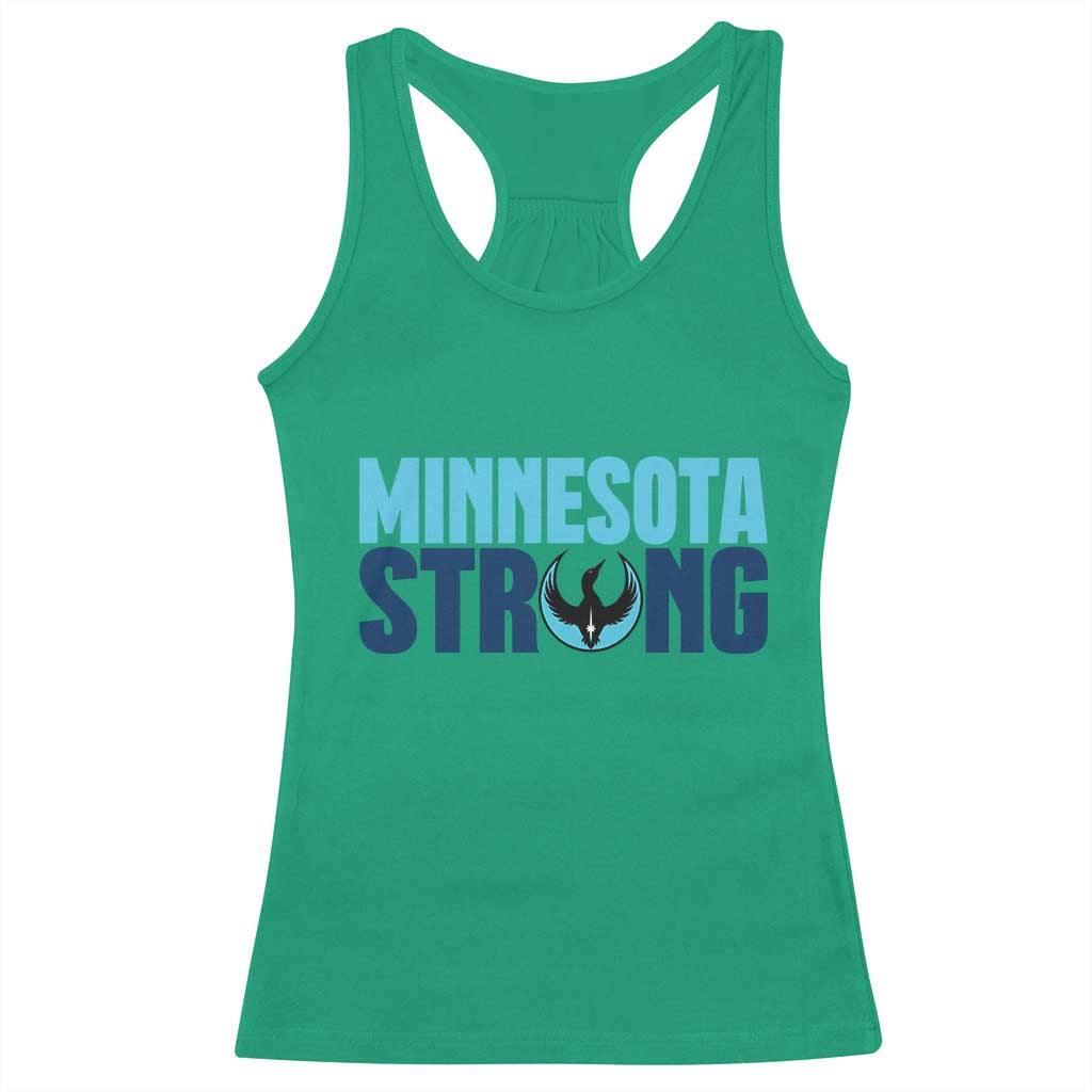 MN State Bird Loon Racerback Tank Top Minnesota Strong Pride TS12 Irish Green Print Your Wear