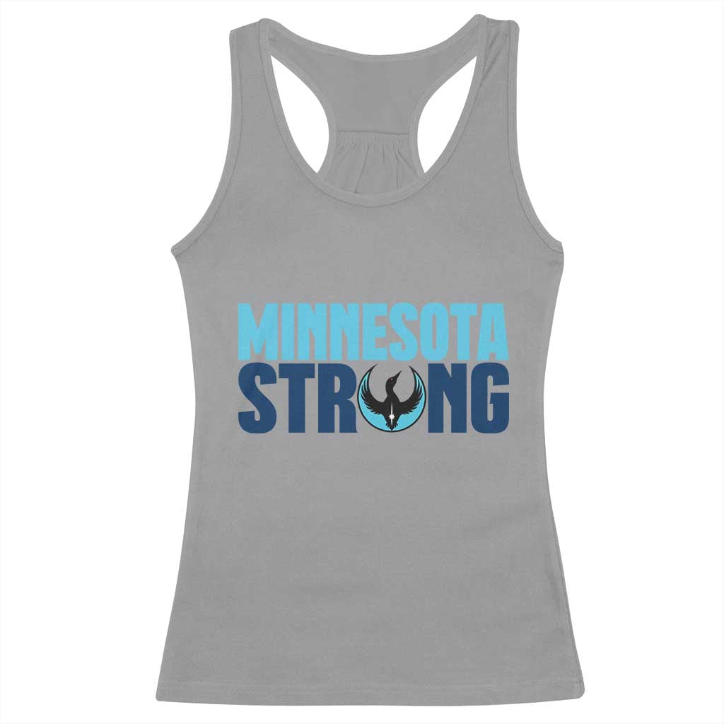 MN State Bird Loon Racerback Tank Top Minnesota Strong Pride TS12 Sport Gray Print Your Wear