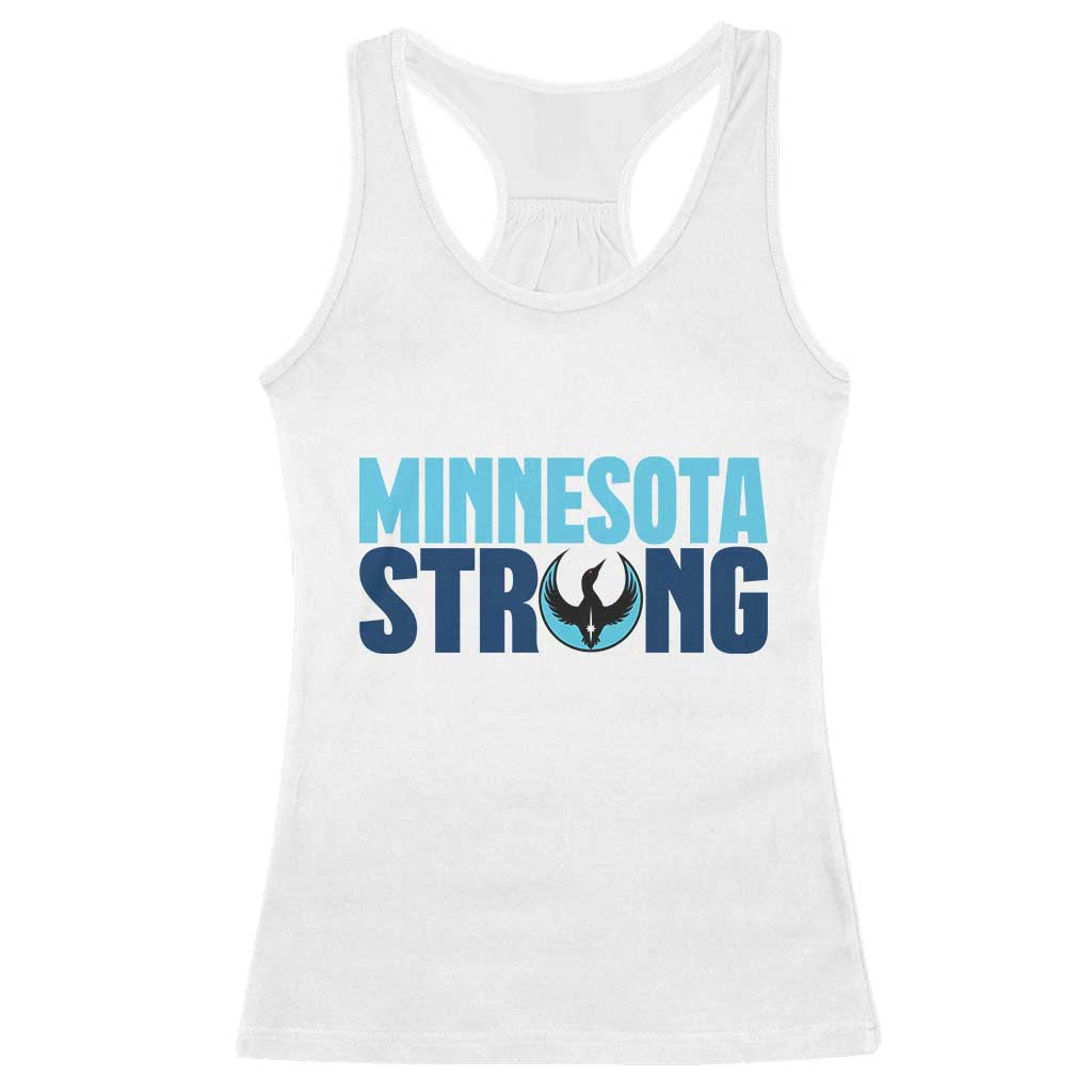 MN State Bird Loon Racerback Tank Top Minnesota Strong Pride TS12 White Print Your Wear