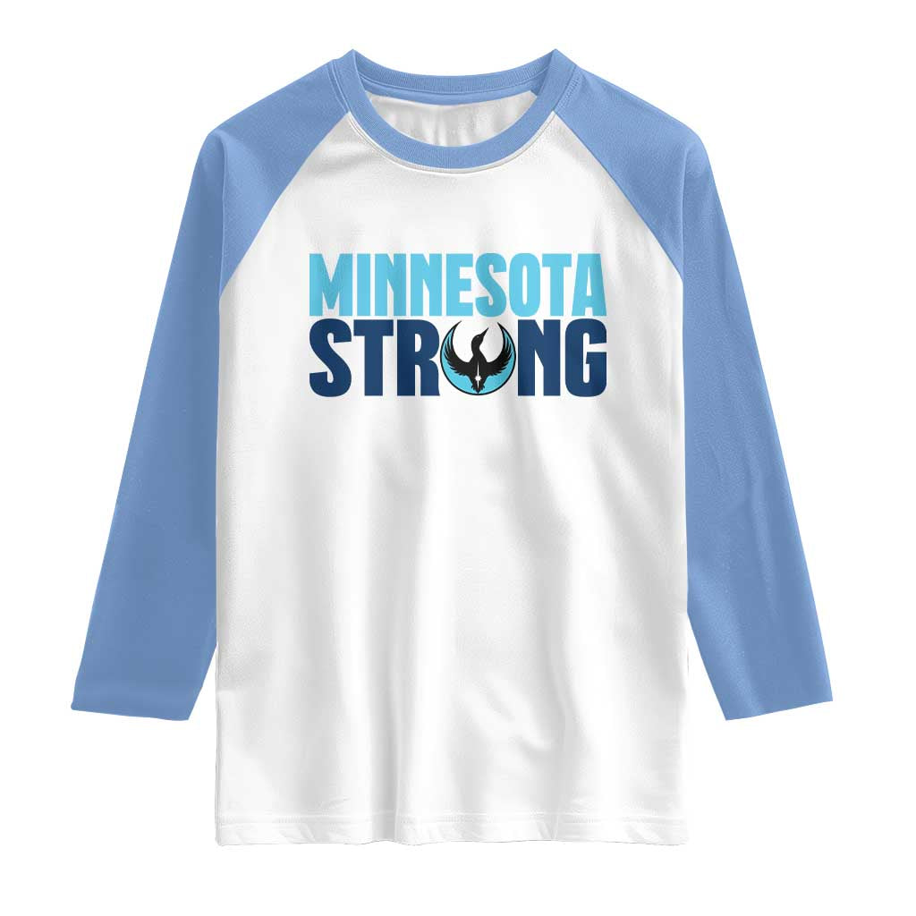 MN State Bird Loon Raglan Shirt Minnesota Strong Pride TS12 White Carolina Blue Print Your Wear