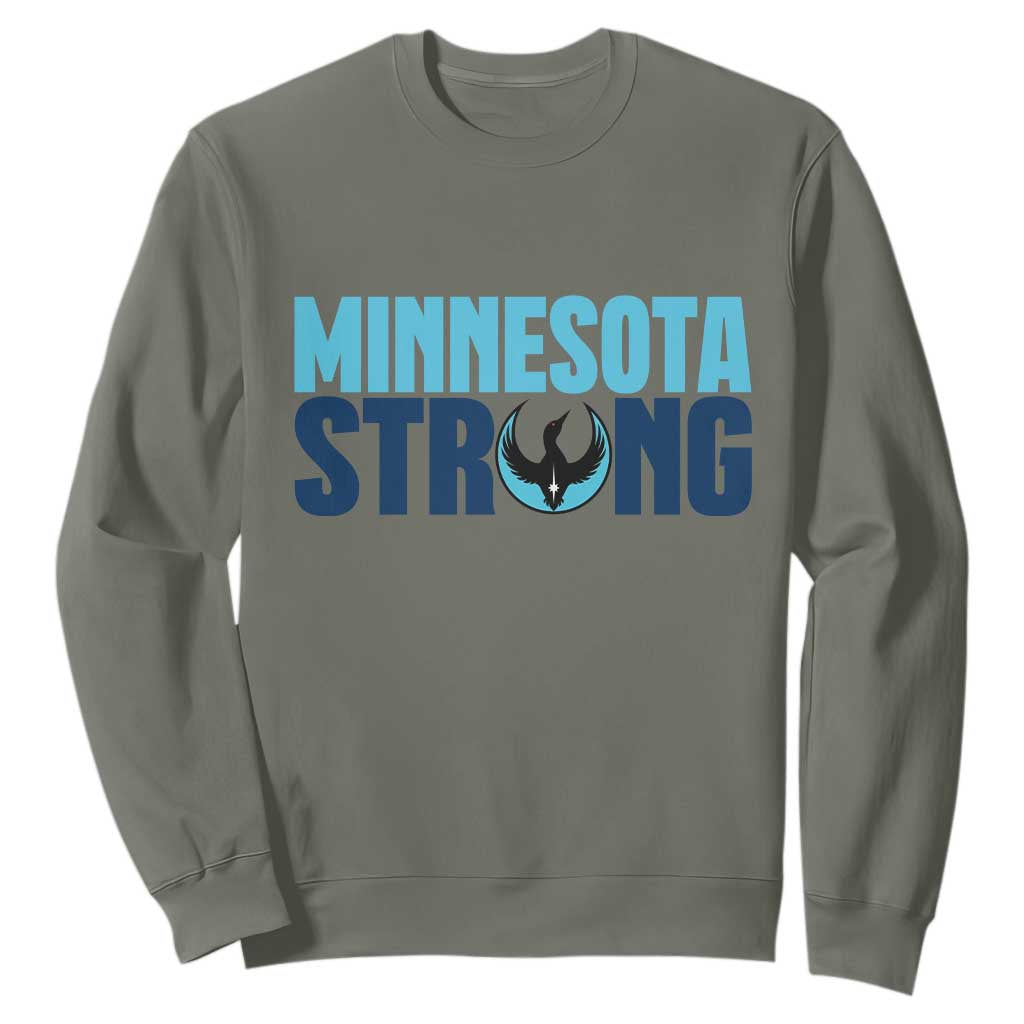 MN State Bird Loon Sweatshirt Minnesota Strong Pride TS12 Military Green Print Your Wear