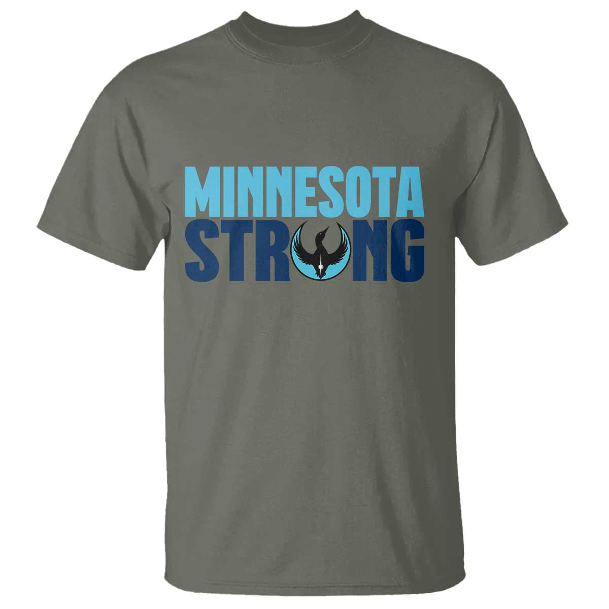 MN State Bird Loon T Shirt Minnesota Strong Pride TS12 Military Green Print Your Wear