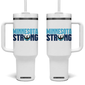 MN State Bird Loon Tumbler With Handle Minnesota Strong Pride TS12 One Size: 40 oz White Print Your Wear