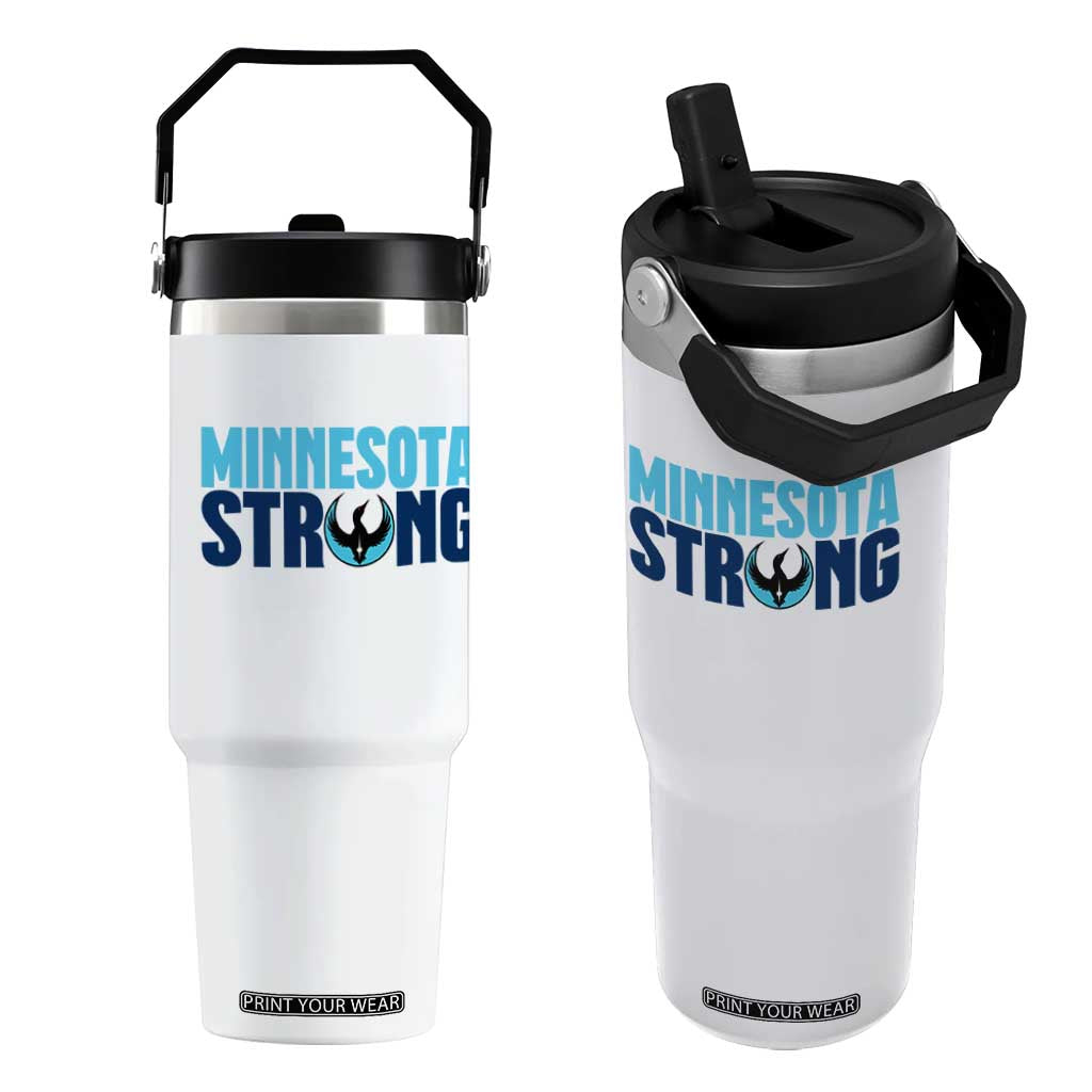 MN State Bird Loon Flip Straw Tumbler Minnesota Strong Pride TS12 One Size: 30 oz White Print Your Wear
